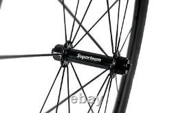 Superteam 50mm Clincher Carbon Wheelset Aluminum Braking Surface Road Bike Wheel