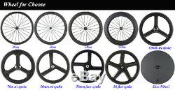 Superteam 65mm Carbon Fiber Tri Spoke Wheelset Road Bike 3 spokes Carbon Wheels