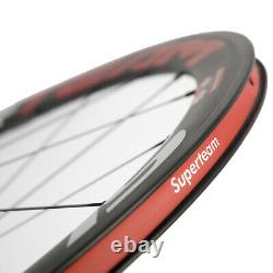 Superteam 700c Carbon Wheels V Brake 50mm Clincher Road Bike Wheelsset 23mm Wide