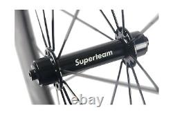 Superteam 88mm Carbon Fiber Wheels 23mm Width 700c Clincher Wheelset with Logos