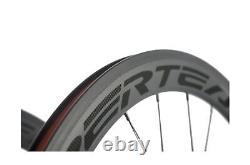 Superteam Carbon Fiber Road Bike Wheels 700C Clincher Wheelset 50mm Matte 23