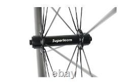Superteam Carbon Fiber Road Bike Wheels 700C Clincher Wheelset 50mm Matte 23