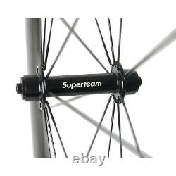 Superteam Road Bike Carbon Wheelset 50mm Clincher Carbon Fiber Wheels 700C