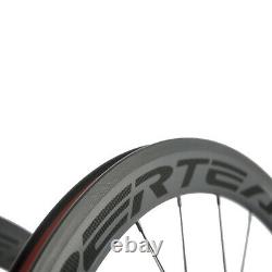 Superteam Road Bike Carbon Wheelset 50mm Clincher Carbon Fiber Wheels 700C