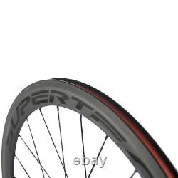 Superteam Road Bike Carbon Wheelset 50mm Clincher Carbon Fiber Wheels 700C
