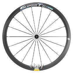 Superteam Road Bike Wheels 38mm Carbon Fiber Wheelset Clincher Bicycle Wheelset