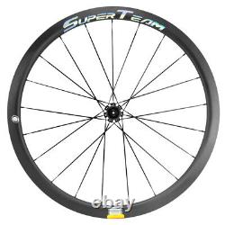 Superteam Road Bike Wheels 38mm Carbon Fiber Wheelset Clincher Bicycle Wheelset