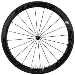 Superteam Wheel 50mm Clincher Carbon Fiber Wheelset Glossy Black Logo 25mm Width