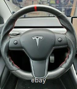 Tesla Model 3 & Y Steering Wheel Matte Carbon Fiber USA Seller