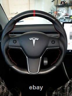 Tesla Model 3 & Y Steering Wheel Matte Carbon Fiber USA Seller