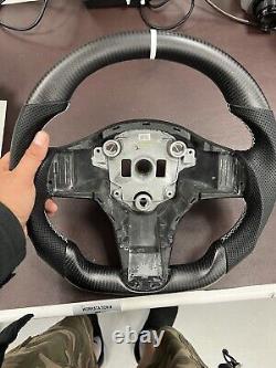 Tesla Model Y Model 3 Carbon Fiber Steering Wheel