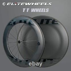 Time Trial Carbon Fiber Wheels Triathlon Bicycle Disc Wheelst V Brake Tubeless
