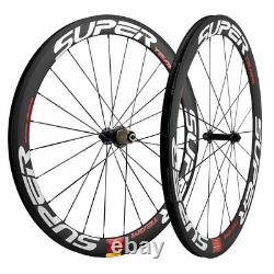 UCI 700C 50mm Carbon Wheelset Road Bike Superteam Clincher 23mm/25mm Wheels