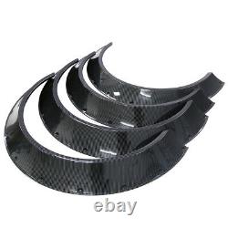 Universal 4Pcs ABS Car Fender Flares Wheel Arches Carbon Fiber Look 80mm + 60mm