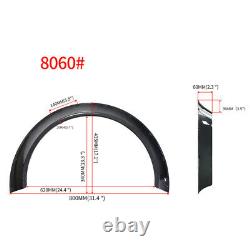 Universal 4Pcs ABS Car Fender Flares Wheel Arches Carbon Fiber Look 80mm + 60mm