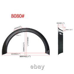 Universal 4Pcs ABS Car Fender Flares Wheel Arches Carbon Fiber Look 80mm + 60mm