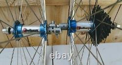 Vintage Bullseye Hubs, Araya wheelset, Classic 1990's MTB wheels + 7 spd cassett