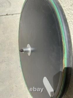 Vintage Carbon Fiber 700C Rear Road Disc Wheel Tubular TT Time Trial Triathlon