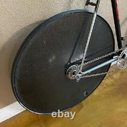 Vintage Carbon Fiber 700C Rear Track Disc Wheel Tubular New Tire