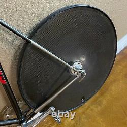 Vintage Carbon Fiber 700C Rear Track Disc Wheel Tubular New Tire