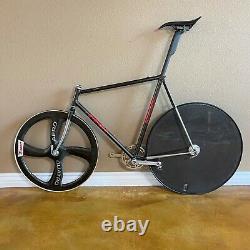 Vintage Carbon Fiber 700C Rear Track Disc Wheel Tubular New Tire