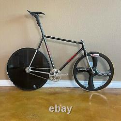 Vintage Carbon Fiber 700C Rear Track Disc Wheel Tubular New Tire