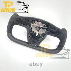YOKE Matte Carbon Fiber Steering Wheel fit for Tesla Model S 2014-2023 Black