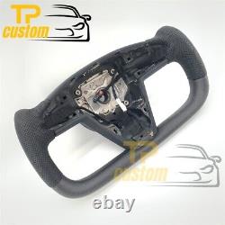 YOKE Matte Carbon Fiber Steering Wheel fit for Tesla Model S 2014-2023 Black