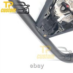 YOKE Matte Carbon Fiber Steering Wheel fit for Tesla Model S 2014-2023 Black