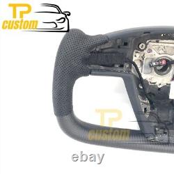YOKE Matte Carbon Fiber Steering Wheel fit for Tesla Model S 2014-2023 Black