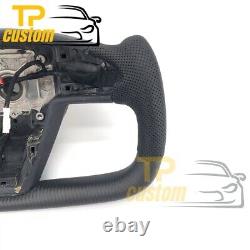 YOKE Matte Carbon Fiber Steering Wheel fit for Tesla Model S 2014-2023 Black