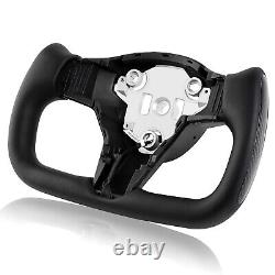 Yoke Steering Wheel For Tesla Model 3/Y 2017-2023 withHeating Carbon Fiber Black