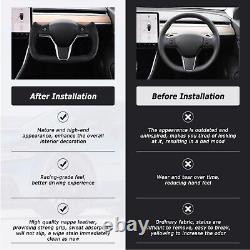 Yoke Steering Wheel For Tesla Model 3/Y 2017-2023 withHeating Carbon Fiber Black