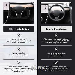 Yoke Steering Wheel For Tesla Model 3& Y 2017+ Alcantara & Carbon Fiber withHeated