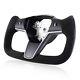 Yoke Steering Wheel For Tesla Model 3 &Y 2017 + withHeated Alcantara&Carbon Fiber
