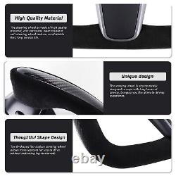 Yoke Steering Wheel For Tesla Model 3 &Y 2017 + withHeated Alcantara&Carbon Fiber