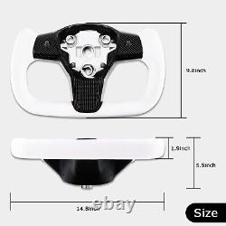 Yoke Steering Wheel For Tesla Model Y/3 Leather& Carbon Fiber 2017-2023 withHeated