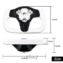 Yoke Steering Wheel withHeating For Tesla Model 3/Y 2017-2023 Square Carbon Fiber