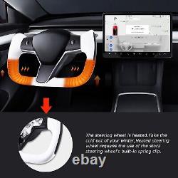 Yoke Steering Wheel withHeating For Tesla Model 3/Y 2017-2023 Square Carbon Fiber