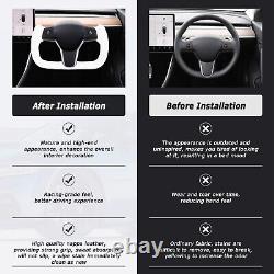 Yoke Steering Wheel withHeating For Tesla Model 3/Y 2017-2023 Square Carbon Fiber