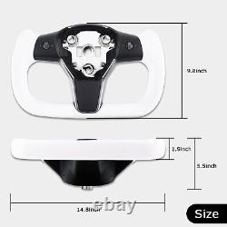 Yoke Steering Wheel withHeating For Tesla Model 3&Y Leather&Carbon Fiber 2017-2023