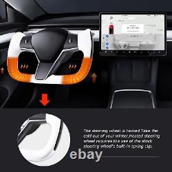 Yoke Steering Wheel withHeating For Tesla Model 3&Y Leather&Carbon Fiber 2017-2023