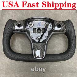 Yoke Steering Wheel with Heating Carbon Fiber For Tesla Model 3/Y 2017-2022 USA