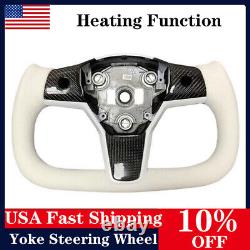 Yoke Steering Wheel with Heating Carbon Fiber For Tesla Model 3/Y 2017-2023 USA