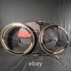 ZIPP Speed Weaponry Carbon Fiber Tubular Wheelset 635mm Front Rear & Wheel Bag