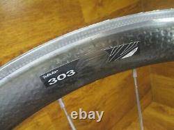 Zipp 303 Firecrest Aero 700c Carbon Tubular 8 9 10 Speed Wheel Set Damaged