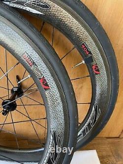 Zipp 404 Firecrest Carbon Clincher Wheel Set + Tires. 700C, 11speed. Rim Brake