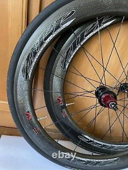 Zipp 404 Firecrest Carbon Clincher Wheel Set + Tires. 700C, 11speed. Rim Brake