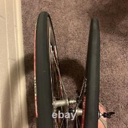 Zipp 808 Carbon wheelset with Skewers tires Rear Wheel Needs To Be Reglued