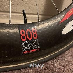 Zipp 808 Carbon wheelset with Skewers tires Rear Wheel Needs To Be Reglued